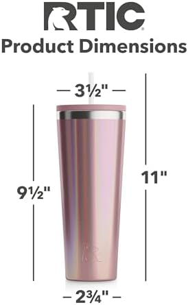 RTIC 28oz Everyday Tumbler, Insulated, Ceramic Lined, Snapdragon Glitter - Image 4