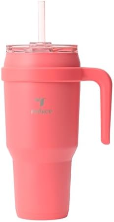 REDUCE 40 oz Stainless Steel Tumbler with Handle - Dual-Wall Vacuum Insulated Travel Mug, Sweat-Proof Lid & Reusable Straw - Keeps Drinks Cold for 24 Hrs, Fits Cupholders, Dishwasher Safe - Daiquiri by Reduce
