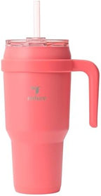 REDUCE 40 oz Stainless Steel Tumbler with Handle - Dual-Wall Vacuum Insulated Travel Mug, Sweat-Proof Lid & Reusable Straw - Keeps Drinks Cold for 24 Hrs, Fits Cupholders, Dishwasher Safe - Daiquiri by Reduce