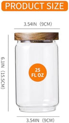 Glass Storage Jars with Wood Lids 25 Oz - Image 2