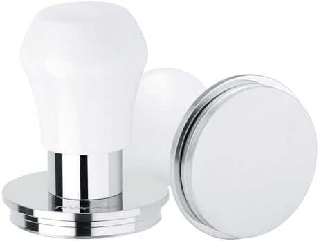 Normcore 51mm Coffee Tamper V4.1 Mini, Spring-Loaded with Click Feedback, Self-Leveling Stainless Steel Flat Baffle, Compatible with 51mm Espresso Machines Portafilter, White by NORMCORECOFFEETOOLS