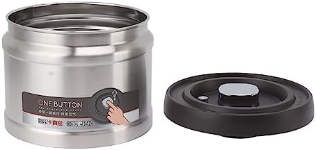 Yosoo Health Gear Vacuum Sealed Coffee Canister, Stainless Steel Airtight Food Storage Container for Beans, Tea, Nuts; Press Type Coffee Grounds and Beans Container - Image 2