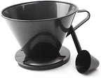 Coffee Filters Reusable Plastic Coffee Cone Filter Holder Maker Pour Over Cup Dripper Mesh Strainer with Measuring Spoon - Image 3