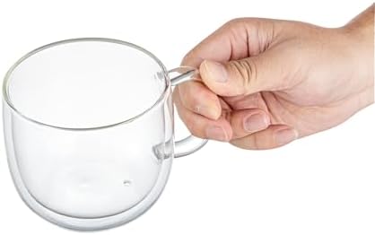 Restaurantware Glass Espresso Cups 12 Count 17 Ounces Borosilicate Double Wall Glass Coffee Mugs Insulated Clear Tea Drinkware for Hot or Cold Beverages - Image 6