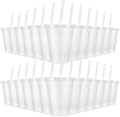 24 Pcs Plastic Tumblers with Lids and Straws, Reusable Cups with Lids Plastic Colorful Cups for Party Birthday, Iced Coffee Cup Travel Mug Cold Drink Tumblers Bulk (16 oz, White) by LEIFEOSH