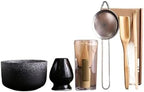 6pcs/Set Bamboo Matcha Set, Including Bowl, Tea Puller, Spoon, Whisk Stand, Strainer, Ceremony(H-04) by Unknown