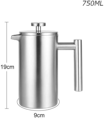 Press Coffee Maker, Coffee Press, Caffettiere，Coffee Maker， Coffee Kettle 304 Stainless Steel French Press Coffee Pot French Hand Brew Coffee Utensils Set of Tea Brewing Double Insulation (Color : Bla - Image 2