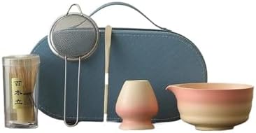 Portable Matcha Set For Outdoor 5PCS Stoneware Bowl 100prong Whisk With Compact Travel Design(Pink) by Unknown