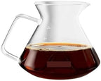 Pour Over Coffee Maker 600ml Coffee Server Glass Coffee Dripper for Home Brewing Kitchen Accessories(600ml Transparent) by Unknown