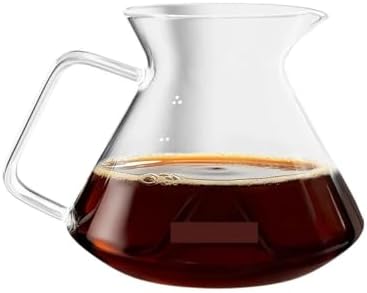Pour Over Coffee Maker 600ml Coffee Server Glass Coffee Dripper for Home Brewing Kitchen Accessories(600ml Transparent) by Unknown