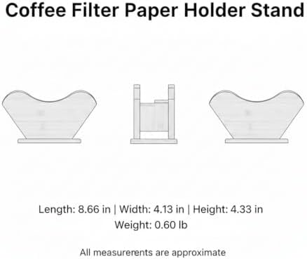 Coffee Filter Paper Holder Stand, Bamboo Countertop Organizer for Kitchen Storage, 8.7 x 4.3 x 2.8 Inches (1 PC) - Image 7