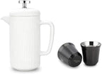 Easyworkz Porcelain French Press and Double Wall Insulated Metal Demitasse Cups by Easyworkz