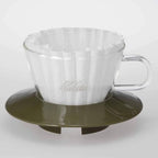 Karita WDG-155#05064 Wave Series Glass Coffee Dripper for 1-2 People, Army Green - Image 4