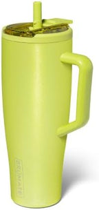 BrüMate Era Flip 40oz Tumbler with 100% Leakproof Covered Straw Lid | Hygienic Covered Straw | Insulated Stainless Steel Water Bottle with Handle | Cup Holder Friendly | BPA-Free (Lemon Lime) by Br%C3%BCMate