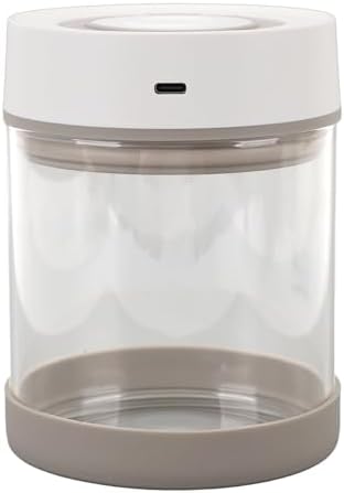 Agatige Electric Vacuum Canister, Glass Sealed Transparent Food Storage Container Coffee Bean Container For Home Kitchen Tea Nuts (600ml) - Image 6
