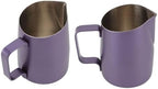 Stainless Steel Milk Frother Cup, Purple Latte Art Pitcher, Rustproof Coffee Jug for Coffee Shop, Easy-Grip Design with Drip-Free Spout (450ML) - Image 7