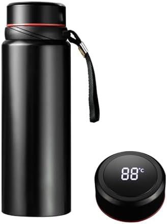 60 oz Smart Water Bottles with Digital Temperature Display Coffee Tea Infuser Bottle LED Thermal Cup Double Walled Vacuum Insulated Stainless Steel Flask Leak Proof Travel Mug Keep Warm (black) by Unknown