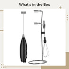 Wireless Electric Milk Frother and Multifunctional Egg Beater, Handheld Design for Coffee and Baking, Dual-Head with Stand, Built-In Battery, Black Color, for Home and Kitchen Use - Image 6