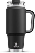 Meoky 32 oz Tumbler with Handle, Insulated Tumbler with Lid and Straw, Stainless Steel Travel Mug, Keeps Cold for 24 Hours, 100% Leak Proof, Fits in Car Cup Holder (Night) by MEOKY
