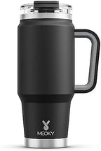 Meoky 32 oz Tumbler with Handle, Insulated Tumbler with Lid and Straw, Stainless Steel Travel Mug, Keeps Cold for 24 Hours, 100% Leak Proof, Fits in Car Cup Holder (Night) by MEOKY