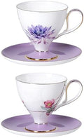 KAMMAK Tea Cups Set of 2,Ceramic Floral Pattern Demitasse Cup by KAMMAK