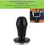 58mm Espresso Tamper 30lbs Calibrated Coffee Tamper Stainless Steel Hand Tamper Compatible with Rancilio Breville Gagia E61 GroupHead Bottomless Portafilter Tamper-Flat Base, Black - Image 2