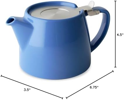 FORLIFE Stump Teapot with SLS Lid and Infuser, 18-Ounce, Blue - Image 3