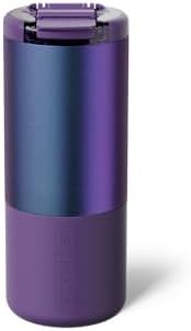 BrüMate Strova 18oz 100% Leakproof Insulated Coffee Mug | Ceramic-Lined Interior | Built-In Silicone Sleeve for Travel | Locking Flip Lid (Dark Aura) by Br%C3%BCMate