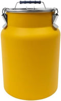 12L/3.17Gal Stainless Steel Airtight Canister Yellow Round Food Storage Canisters with Airtight Lid&Locking Clamp Rice Cereal Grain Canisters Container Bucket for Rice Milk Jug Coffee Bean Storage by DUTTIETY