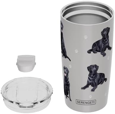 SERENGETI Labrador 20 Oz. Stainless Steel, Vacuum Insulated Tumbler with Spill Proof Lid - 3D Print - Insulated Travel mug for Hot or Cold Drinks (Labrador Black Tumbler) - Image 4