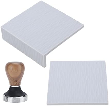 Silicone Coffee Tampering Mat Stainless Steel Coffee Tampering Mat with 58mm Wooden Tamper for Home Kitchen (Grey) - Image 7