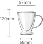 Double Wall Glass Coffee Cup, Insulated Tea, Café, Milk Mug (2-piece pack) (300ml, Espresso) - Image 2
