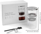 Coffee Device Cold Brew Maker Coffee Maker Brewer Carafe With Double Chamber Glass Body And Stainless Steel Lid For Smooth Coffee And Tea Suitable for - Image 2