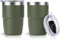 Zenbo 8 oz Stackable Espresso/Coffee Cups with Magnetic Lid, Ceramic-Lined by Zenbo