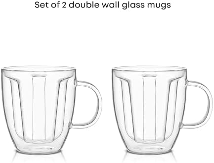 JoyJolt Disney Minnie Mouse 3D Double Wall Glass Mugs with Handles, 13oz Glass Coffee Cups Set of 2, Insulated Clear Glasses for Tea or Latte, Disney Glasses - Image 2