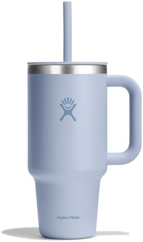 Hydro Flask 32 Oz Travel Tumbler with Handle, Lid and Straw - Insulated Stainless Steel in 32 Oz Surf Blue by Unknown