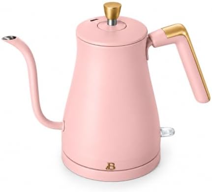 Beautiful Electric Gooseneck Kettle, 1 Liter, 1200W, Stainless Steel Interior, Fast Boil, Precision Pour Spout, Auto Shut-Off & Boil-Dry Protection (Pink) by Unknown