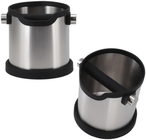 Stainless Steel Coffee Knock Box 1800ML Capacity Non-Slip Base Coffee Grounds Bucket Container for Coffee Shops Bars Kitchens by Unknown
