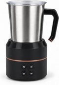 4-in-1 Electric Milk Frother, 8.5 oz Automatic Steamer, Black by Minervor+kitchen+ware