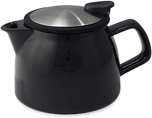 FORLIFE Bell Ceramic Teapot with Basket Infuser, 16-Ounce/470ml, Black Graphite by Unknown