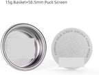 DEX Precise 58.5mm Espresso Coffee Filter Baskets With Espresso Puck Screen Fit 58mm Portafilter Barista Accessories(15g and Puck Screen) - Image 2