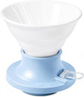 Ceramic Pour Over Coffee Dripper, Immersion Dripper for Manual Brew, Heat Proof Portable Coffee Maker with Reusable Filter, Ideal for Home & Office Use (Blue) by Unknown