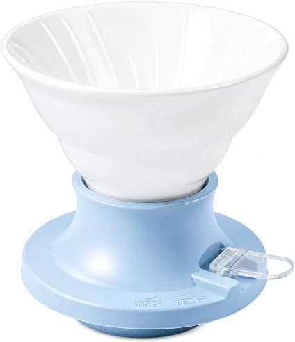 Ceramic Pour Over Coffee Dripper, Immersion Dripper for Manual Brew, Heat Proof Portable Coffee Maker with Reusable Filter, Ideal for Home & Office Use (Blue) by Unknown