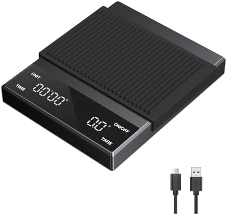 Digital Coffee Scale 3Kg 0.1G High Precision Rechargeable Drip Espresso Scale with Timer Portable Kitchen Scale Fine Scales, by Unknown