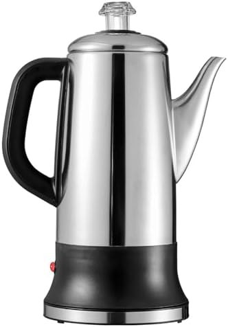 12 Cup Stainless Steel Electric Coffee Percolator Silver Quick Brew - Image 6