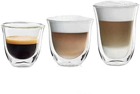 De'Longhi Fancy Collection Double Walled Thermo Espresso, Cappuccino and Latte Macchiato Glasses (Set of 6) and De'Longhi DLSC060 Stainless Steel Milk Frothing Jug - Image 2
