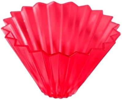 Ceramic Coffee Filter Cup Reusable Filters With Wood Stand Funnel Dripper Cake Accessories(Red) by Unknown