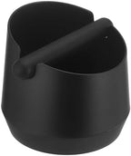 Coffee Knock Box with Detachable Rubber Bar, 6.7 x 5.9 x 4.3 in Large Capacity Grounds Container, Black Round Mini Espresso Waste Bin for Semi-Automatic Machines, Home Cafe and Office Use - Image 2
