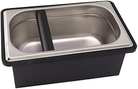 Coffee Knock Box with Removable Stainless Steel Ground Container, Rubber Base Espresso Knock Box for Barista, Heavy - Duty Coffee Ground Bin for Cafe Restaurant Home Use (L) - Image 6