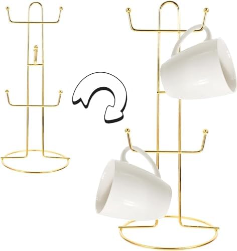 Cup Stand,Mug Stand,Cafe Mug Rack Stand Kitchen Supply Tree Tea Cup Organizer Coffee Counter Bar Accessory Mug Stands - Image 2